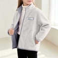 thumbnail image 6 of Mifsaly Boys Girls Fleece Jacket Full Zip Stand Collar Warm Winter Coat with Pockets Kids Everyday Casual Cozy Thermal Outerwear, 6 of 7