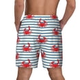 thumbnail image 2 of Lsque Mens Swim Trunks Cute Red Crabs With Nautical Pattern - Bathing Suit Compression Liner - Beach Swim Shorts Swimwear - (S-3XL) - Stretch Quick Dry -X-Large, 2 of 9