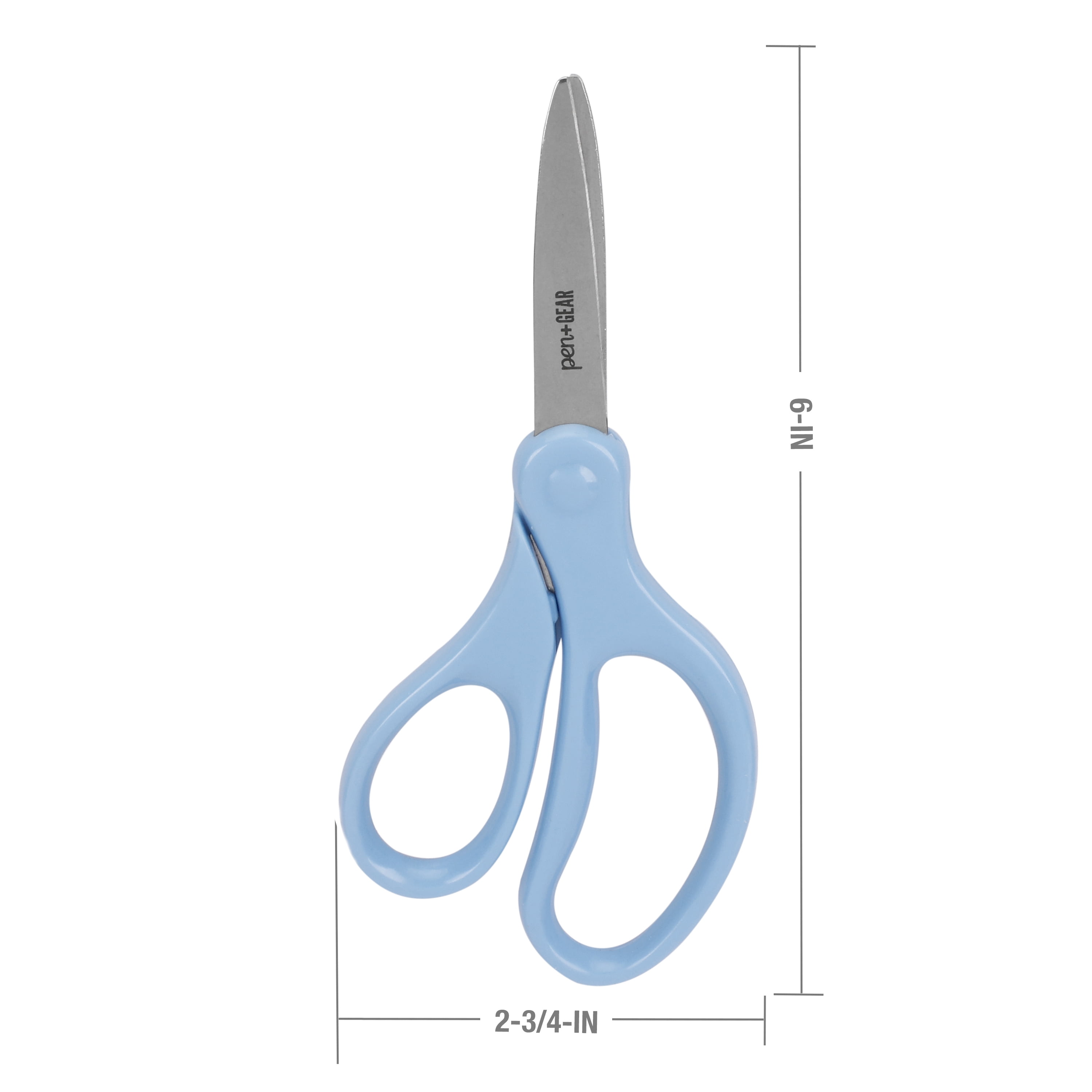 Pen+Gear 6-inch Pointed Tip Kids' Scissors, School Supplies, Blue