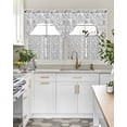 thumbnail image 4 of Gray Flowers Swag Kitchen Curtains Sets for Windows 24 Inch Length, Farmhouse Pastoral Vintage Plants Branches Short Window Curtain Panels Swags Valances and Tiers 3 Piece Set for Cafe/Dining Room, 4 of 5