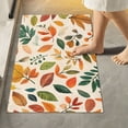 thumbnail image 2 of Yayeee Bath Rug for Bathroom Floor Non Slip Contour Fluffy Soft Absorbent Mat, 20"x24", Beige Retro Leaves, 2 of 7