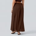 thumbnail image 5 of Gaukiv Womens Chiffon Wide Leg Pants Flowy Sheer Overlay Casual Trousers Brown M, 5 of 6