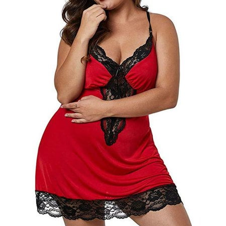 

Baumaty Women s Sleeveless Hollow Out Lace Plus Size Nightgown Pajamas L-5XL