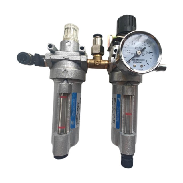 Separador de aceite y agua con manómetro, fácil instalación, accesorios, desmontaje de neumáticos estable, separador, regulador de aceite y agua.