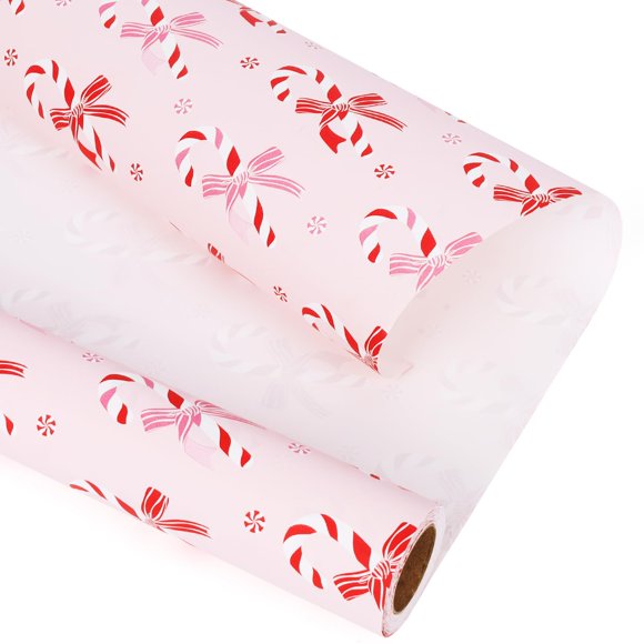 Papel de regalo BIOBROWN con forma de lazo rosa con forma de piedra, 43 x 10 m, Navidad