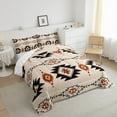 thumbnail image 3 of jejeloiu Western Boho Bohemain Full Size Comforter Sets,Beige Aztec Geometric Bedding Comforter Set,Rustic Farmhouse Cabin Bedding Sets For Adults,Luxury Bedroom Decor Reversible,3 Pieces, 3 of 8