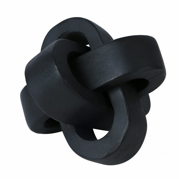 LAMIRO Wood Knot Decor,3-Link Wood Chain Link Decor,Hand Carved Decorative Natural Wooden Knot for Coffee Table Entryway Modern Farmhouse Shelf Decoration