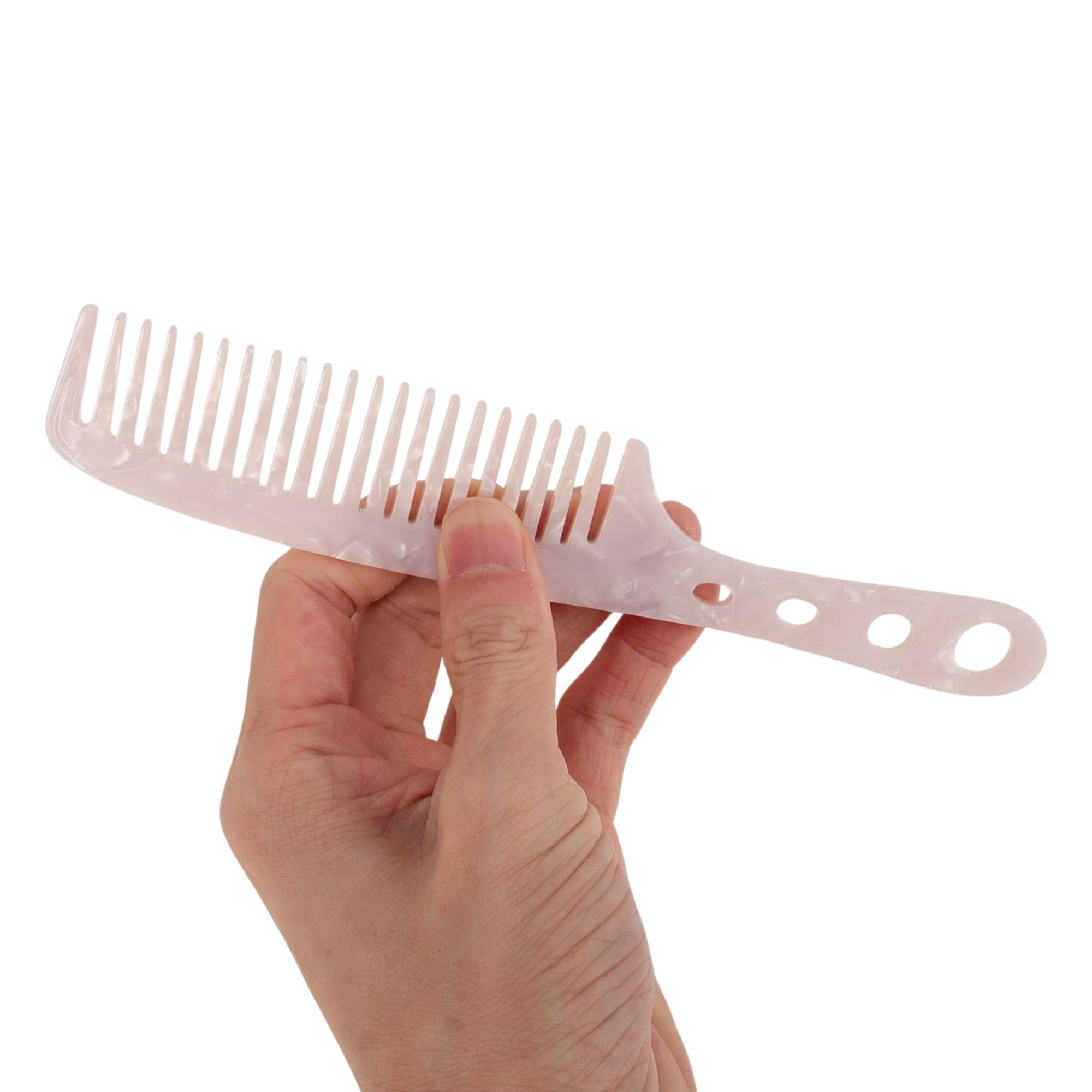 Unique Bargains 1 Pc Lightweight Exquisite Long Handle Hair Comb for All Hair Types White