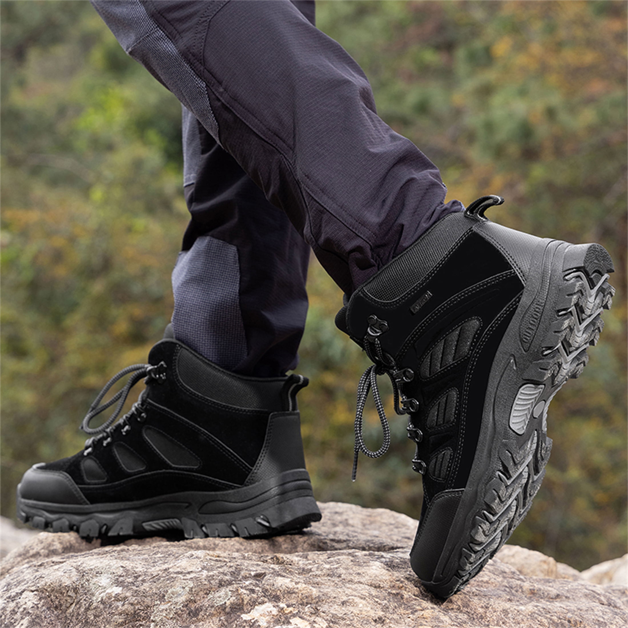 YOURDIARY Womens Mens Waterproof Anti-Slip Hiking Boots Outdoor Trekking Camping Trail Hiking Shoes