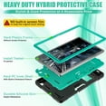 thumbnail image 3 of ELEHOLD Rugged Hybrid Case for Lenovo Tab M10 Plus 3rd Gen (10.6 Inch 2022), Tri-Layers Hard PC Soft Silicone Hidden Kickstand Anti-Scratch Shockproof Heavy Duty Case for Kids Men Women,Black+Mint, 3 of 9