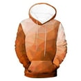 thumbnail image 2 of YLSDY Men Hooded Sweatshirts Fleece Lined Sweatshirt Gradient Print Pullover Loose Fit Hoodies Long Sleeve Casual Sweater Orange L, 2 of 2