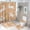 style-112, variant on 4 Pcs Shower Curtain Sets Floral Easter Watercolor Bunny Non-Slip Rugs And Toilet Mat Lid Rug Accessories Holiday Easter Decorations 12 Plastic Hooks for Bathroom Decor 72inch X 72inch