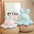 thumbnail image 4 of Tiedye doublesided octopus and rabbit doll colorful rabbit flipping facechanging octopus plush toy sleeping pillow, 4 of 4
