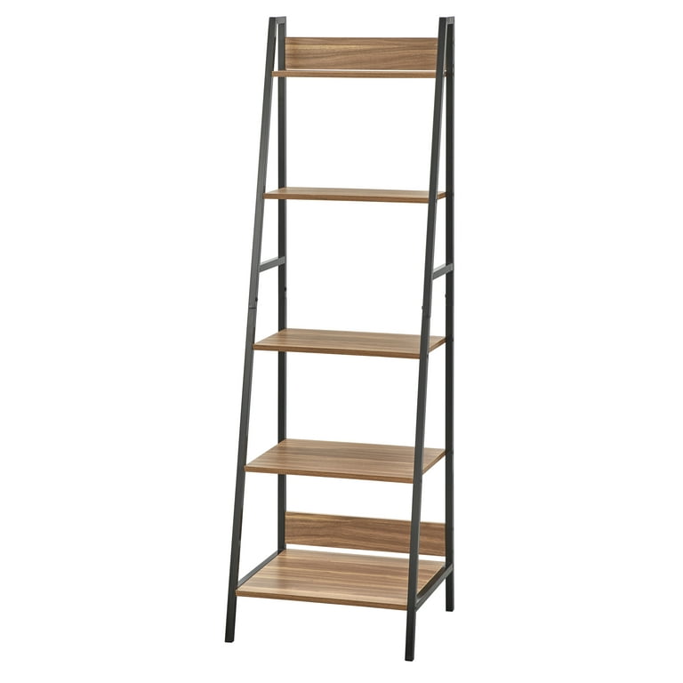 Free Shipping! TMS Denton 5-Tier Ladder Bookshelf, Walnut/Black