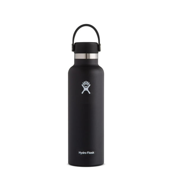 Botella Hydro Flask, boca estándar, acero inoxidable, 620 ml, color negro