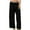 Black, variant on Sevevn Women Solid Color Casual Loose Wide Leg I-Shaped Waist Sports Pants Black L Gift for Adults