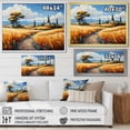 thumbnail image 4 of Designart "The Wheat landscape With Cypresses By Vincent IV" Landscapes Floater Framed Canvas Art Print, 4 of 7