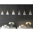 thumbnail image 5 of JONATHAN Y Apollo 33.5" 3-Light Mid-Century Modern Iron Adjustable Linear LED Pendant, White/Brass Gold, 5 of 12