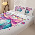 thumbnail image 3 of Homewish Pastel Baseball With Pink Bow Print Zipper Twin Comforter Sets with Fitted Sheet and 2 Pillowcases,Cute Sports Zipper Bedding Set For Kids Girls,Reversible,4 Pieces, 3 of 7