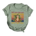 thumbnail image 2 of Pntutb Mujeres Casual Letras Impresión Camisas Manga Corta Suelta Tee tops Túnica Blusa Pntutb Pntutb-2688, 2 of 6