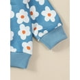 thumbnail image 6 of FEORJGP Toddler Girl 2Pcs Spring Outfits Infant Baby Long Sleeve Pullover Floral Print Sweatshirt Crew Neck Tops + Pocket Pants Set Loose Casual Clothes, 6 of 9