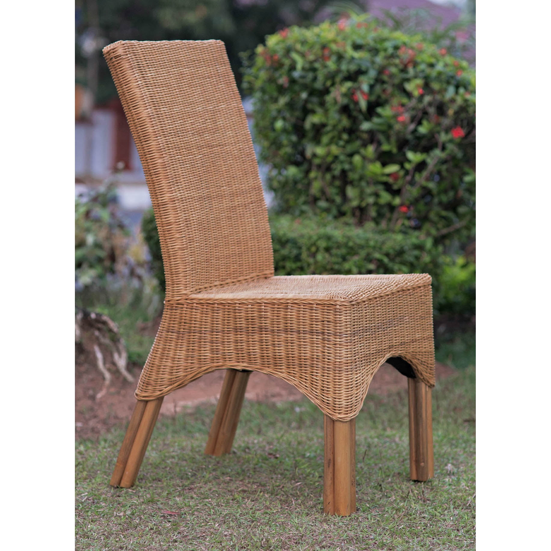 Manhattan Rattan Weave Dining Chair with Mahogany Hardwood Frame