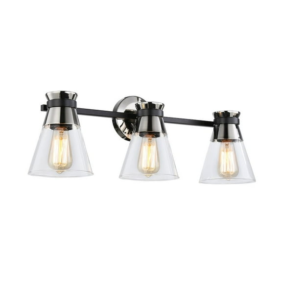 Artcraft Lighting Kanata Collection 3Light Vanity Light, Black & Brushed Nickel