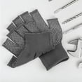 thumbnail image 4 of LOLIPPYY 5 Pairs Grey Fingerless Work Gloves with Breathable Polyester Fabric and PVC Non- Palm Grip, 4 of 8