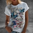thumbnail image 5 of 250Th Anniversary USA Shirt Crewneck Women Short Sleeve Tunic Blouse 4Th of July American Flag Patriotic Shirts, 5 of 5