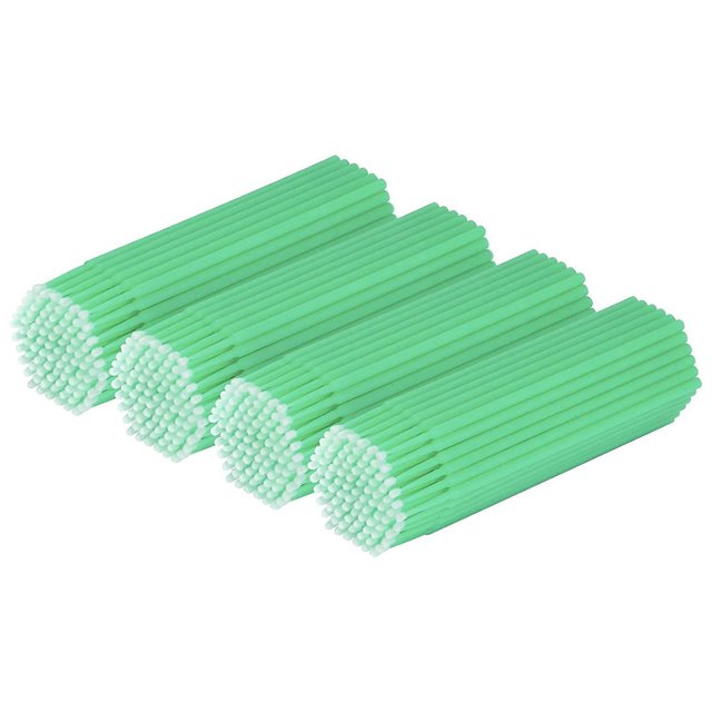 400 piezas de microcepillos verdes, microhisopos para extensiones de pestañas, microcepillos aplicadores desechables, microhisopos para pestañas