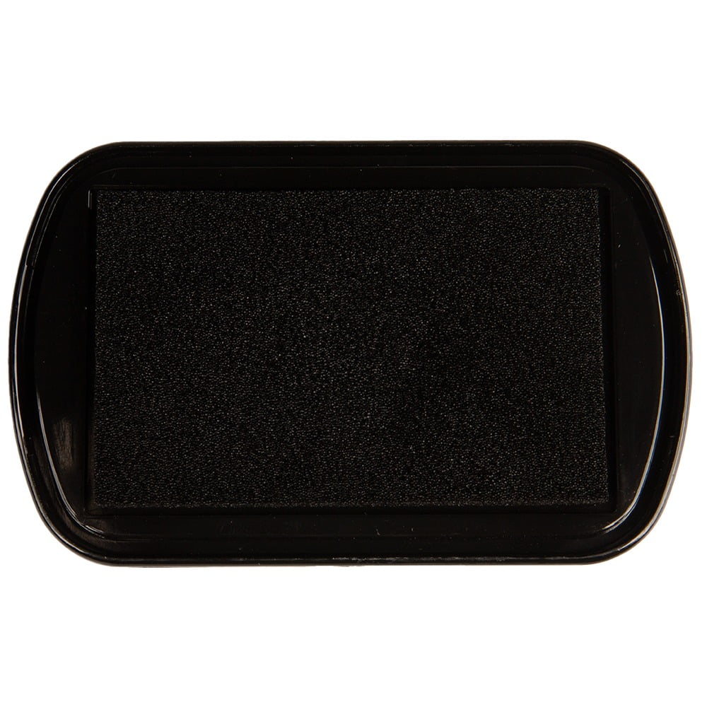 Craft County Pigment Ink Stamp Pad – Refillable Ink Pad in 15+ Colors – Raised Edges for Larger Stamps – Black