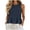 Navy, variant on APEXFWDT Peplum Top Women's Cotton Linen Beach Ruffle Tank Top Round Neck Sleeveless Cute Casual Summer Shirt