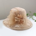 thumbnail image 2 of CAIXIA Derby Hats for Women 2026 Organza Veil Feather Tea Party Hats for Women Church Hats Wide Brim Fascinator Hat Weddings Hats, 2 of 8