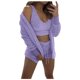 thumbnail image 5 of Gibobby Pijama algodón mujer Traje de piezas cálido de invierno para mujer, conjunto de pijama con pantalones cortos de franela y cálido(Morado,M), 5 of 5