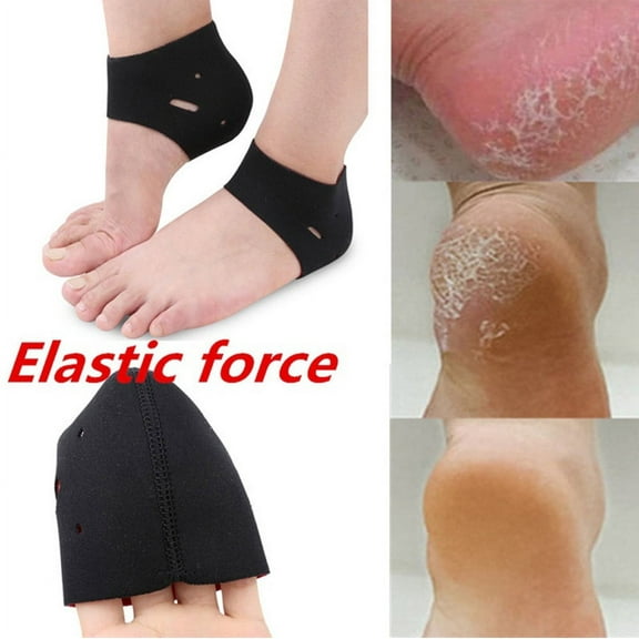 Black Socks Gel Silicone Heel Dry Socks Unisex Moisturizing Protectors Foot Skin Socks