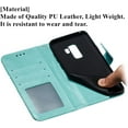 thumbnail image 3 of Mandala Case for Samsung Galaxy S9 Plus, Premium Leather Flip Wallet Card Slots Magnetic Stand Protective Cover Ultra Slim Case with Lanyard, Embossed Flip Cover-Green, 3 of 14