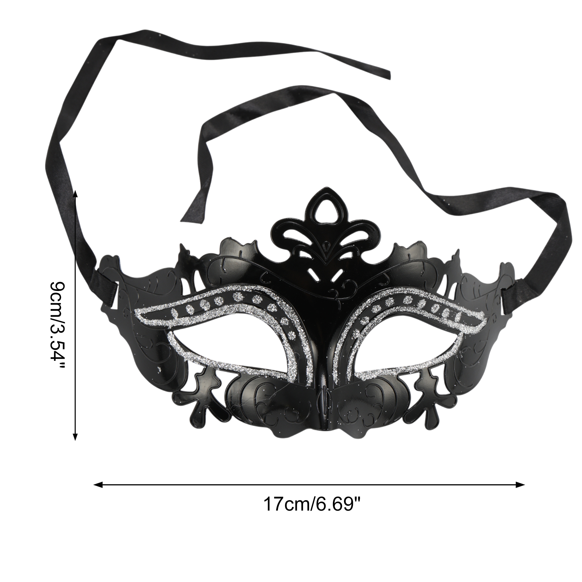 Unique Bargains 1 Pack Electroplated Half-face Party Mask for Masquerade Black