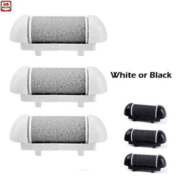 3 PCS Replacement Roller Head for Electric Callus Remover for Feet-Pedicure Kit Refill Roller Tools-Extra Coarse, Regular Coarse, Fine Coarse Refill Rollers-Professional Feet Care Grinding Pack-white