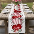 thumbnail image 4 of Love Heart Valentines Table Runner - 60 Inch Long Eucalyptus Botanical Red Pink Cotton and Linen Blended Dress Scarves Farmhouse Table Runner for Kitchen Dining, Coffee Table, 13" x 60", 4 of 8