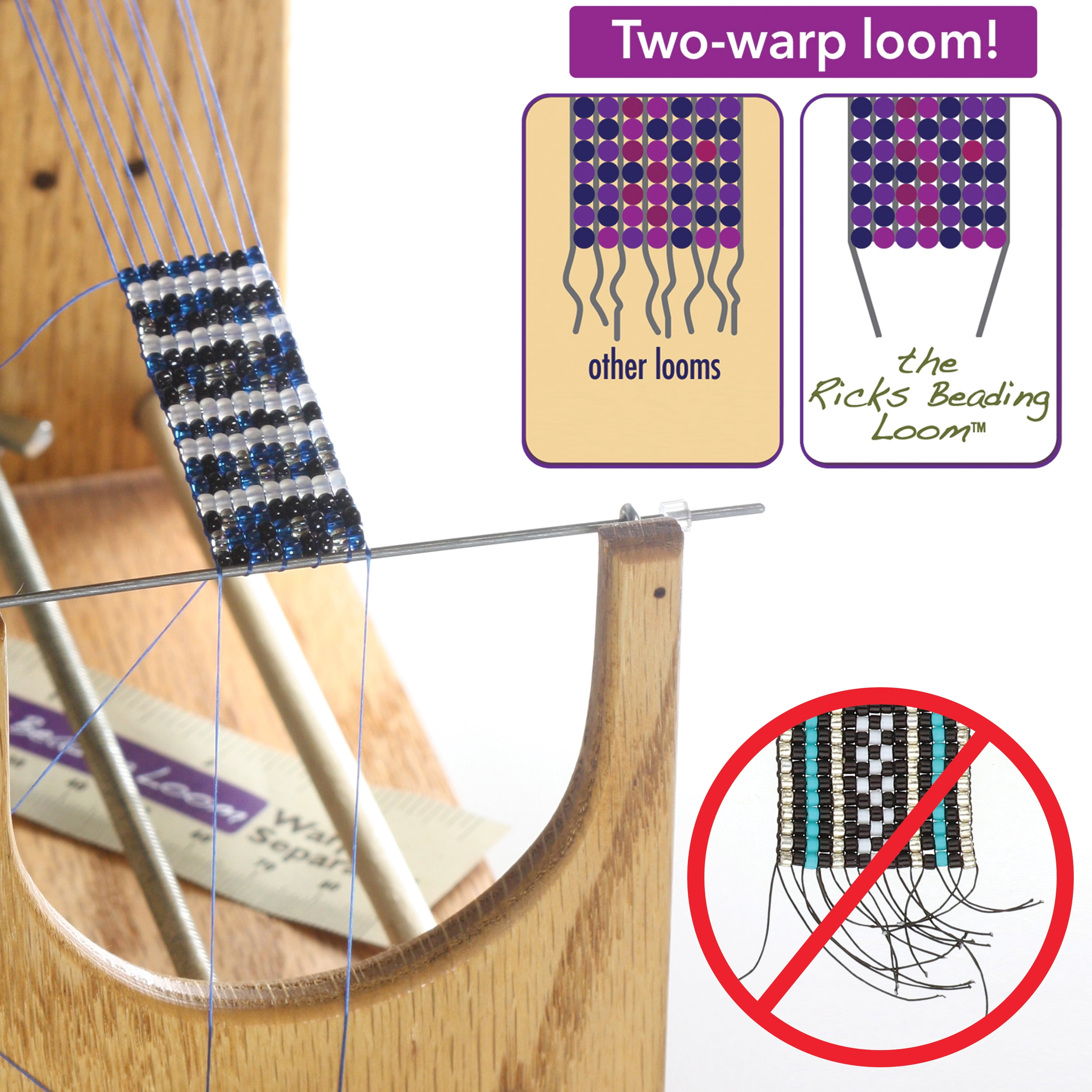 The Beadsmith Little Ricky Beading Loom Kit, Compact Two-Warp Design for Necklaces and Bracelets