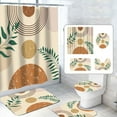thumbnail image 1 of Dznils Abstract Boho Fabric Shower Curtain and Rug Sets, 16pc Modern Bathroom Sets, Beige, 72" x 72", 1 of 10