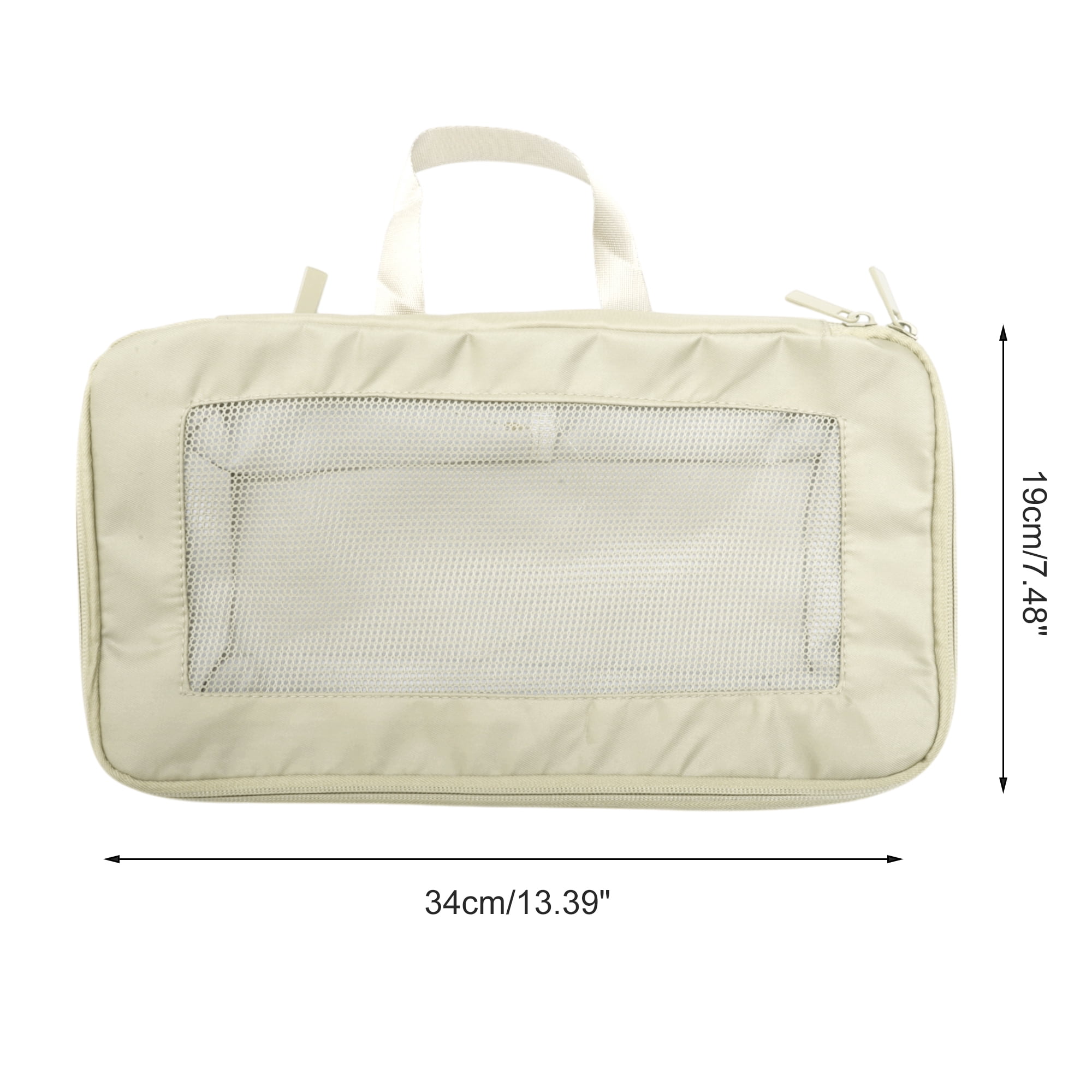 Unique Bargains Portable Packing Cube 1pc Organizer Beige 13.39"x4.72"x7.48"