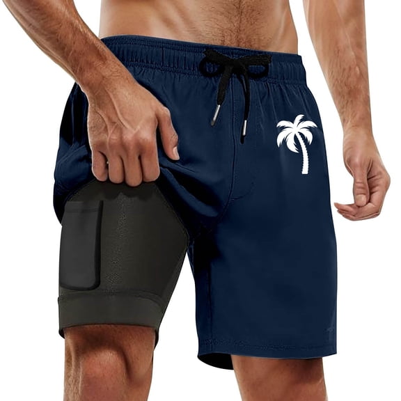 Kcolen Swim Trunks for Men 9 Inch Elastic Waist Beach Shorts Loose Swimsuit for Men Soft Compression Liner Beach Summer Men Swim Brief