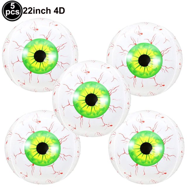 Globo inflable de aluminio para decoración de Halloween, suministros de fiesta de Halloween, globos de globo ocular, decoraciones para el hogar, 4D, 22 pulgadas