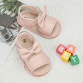 thumbnail image 4 of Linfrsh Baby Girls Sandals Ruffle Bowknot Soft Sole Anti-Slip Open Toe Breathable Summer Outdoor First Walking Shoes Baby Sandals(Pink,Size 6-12 Months), 4 of 4