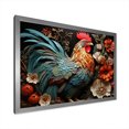thumbnail image 2 of Designart "Collage of Modern Rooster I" Animals Framed Wall Art Decor - Modern Farmhouse Blue Chicken Living Room Framed Canvas Art, 2 of 6