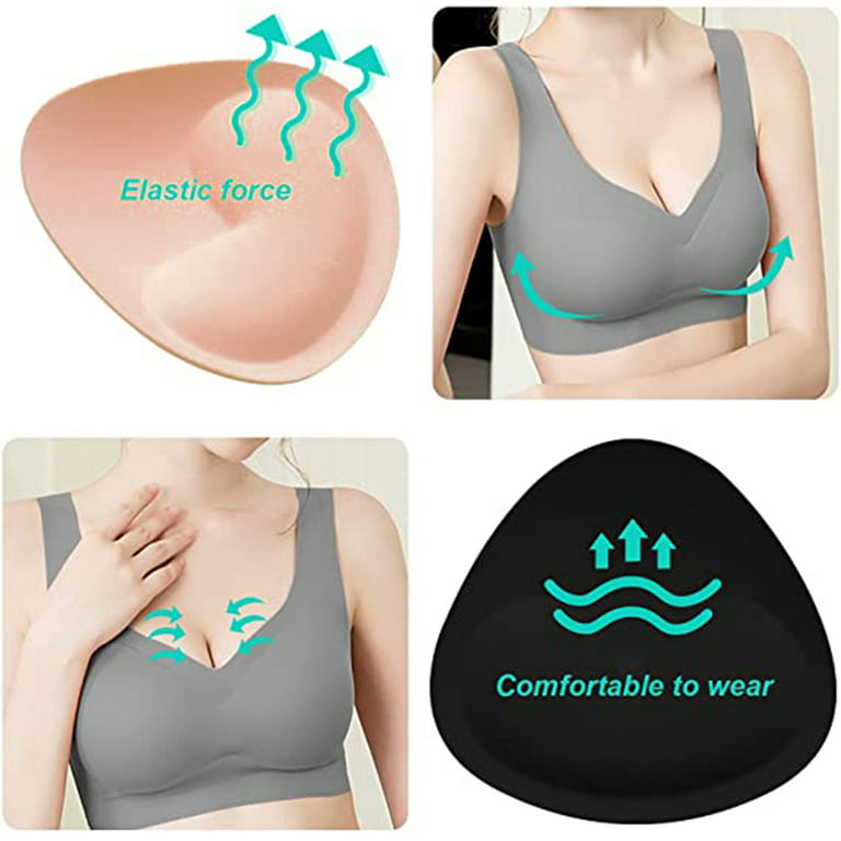 2 Pairs Silicone Bra Inserts Self-adhesive Bra Pads Inserts Removable