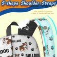 thumbnail image 5 of Bulldog and Dog Paw Print White Pattern 17" Waterproof Oxford School Backpacks for Teens, S-Shape Padded Straps, for School, Travel, Hiking, Camping, 5 of 5
