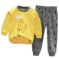thumbnail image 2 of Cethrio Kids Boys Pajama Sets, Cotton Printed Long Sleeve Soft Kids Outfit Sets Yellow Size 2-3 T, 2 of 4
