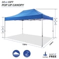 thumbnail image 5 of COBIZI 10x15 Pop Up Canopy with 4 Sidewalls, Heavy Duty Waterproof Commercial Canopy Tent for Outdoor Parties & Garden Events, Carry Bag Included, Blue, 5 of 9